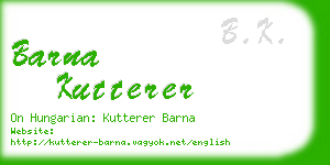 barna kutterer business card